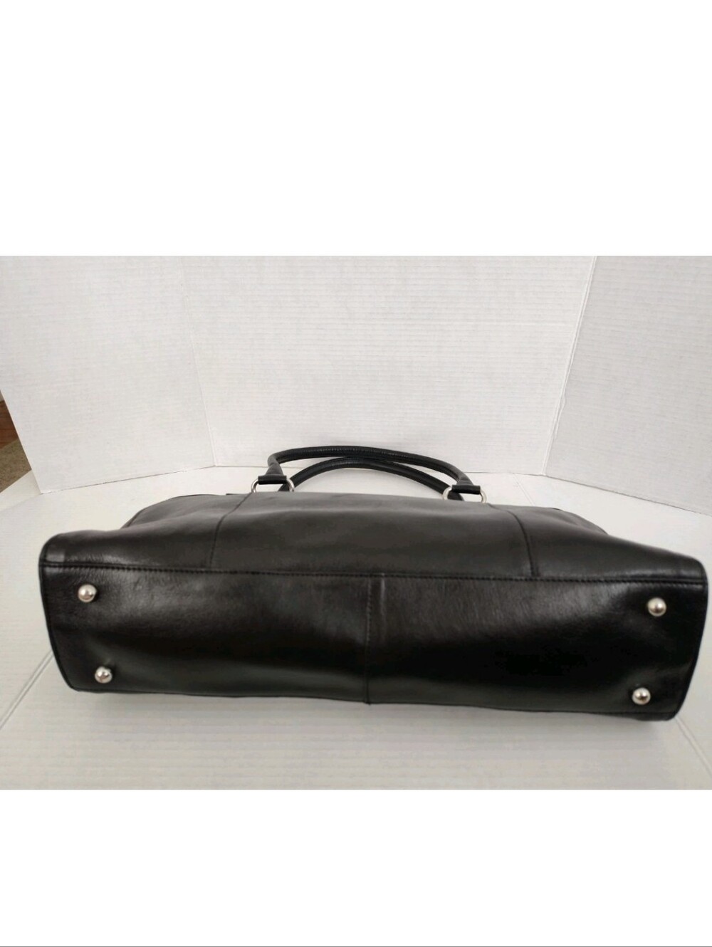 Wilsons Leather Black Laptop Briefcase Bag Business Organizer *No Shoulder Strap - Picture 10 of 11